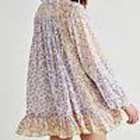 FREE PEOPLE Lost in You Tunic Top Dress Multicolor Floral Blouse Relaxed Fit - Picture 3 of 14